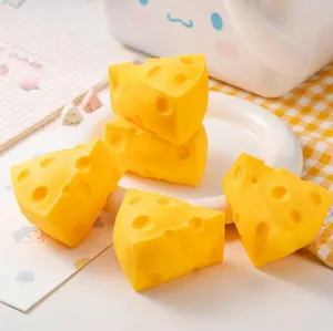 Realistic triangular cheese squishy toys slow rebound PU stress relief venting toys