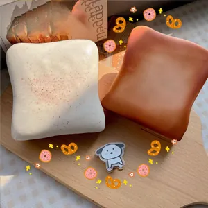 Soft Butter Toast Squishy Slow Rebound Decompression Toy For Stress Relief Simulation Bread PU Foam Squeeze Toy For Adults Kids