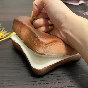 Super soft realistic butter toast squishy toy for stress relief with slow rebound action