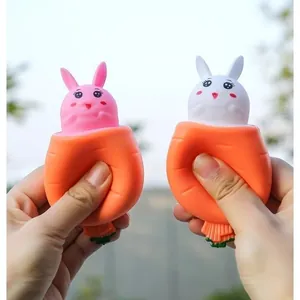 Lindos juguetes squishy de conejo zanahoria para aliviar el estrés de rebote lento hoy.