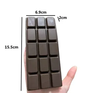 Detailed view of large PU slow rebound chocolate squishy toy with metric dimensions