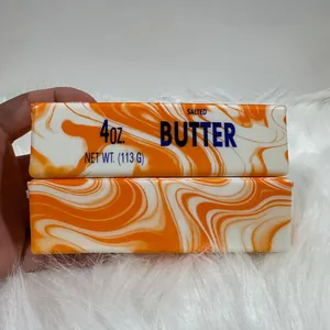 Orange marbled butter stick squishy toy made of slow-rising PU foam for stress relief