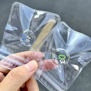 Detailansicht der transparenten Squishy-Spielzeugtasche mit weicher Schleimtextur
