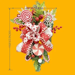 Vista detallada del botín de dulces navideños con dimensiones 50x30 cm para decoración