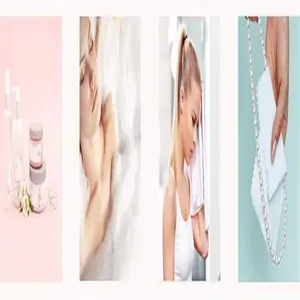 Collage de scènes de vie et nettoyage d'un collier de perles avec un chiffon à bijoux
