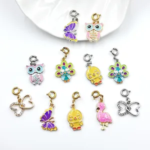 Breloques en émail animaux mignons pour la fabrication de bijoux et bracelets DIY