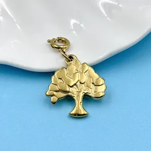 Colgante árbol de la vida de acero inoxidable dorado para la fabricación de joyas