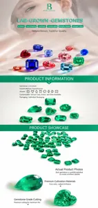 Hydrothermal lab-grown emerald loose stones in various shapes for fine jewelry making