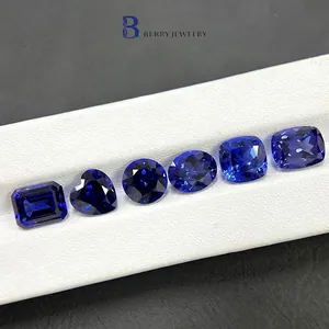 Loose royal blue lab-grown sapphires in various shapes for luxury jewelry making