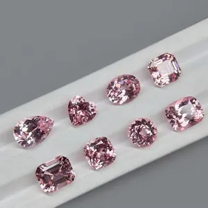 Gemas de zafiro rosa cultivadas en laboratorio de calidad en varios cortes