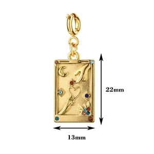 Detail showing 22mm by 13mm dimensions of retro stainless steel heart pendant charm