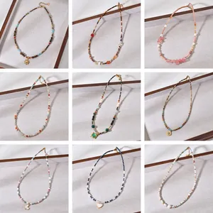 Collection of Bohemian multi-style natural stone beaded necklaces with diverse pendants