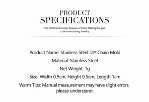 Productspecificaties en technische details voor roestvrijstalen DIY-sieradenarmbandmodules