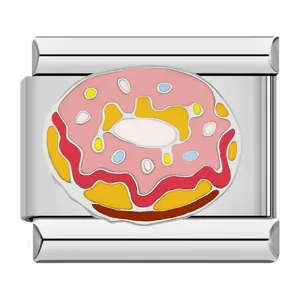 Maglia per charm modulare italiano con design a ciambella in smalto