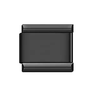 Eslabón de pulsera modular Italian Charm de acero inoxidable negro mate para joyería DIY