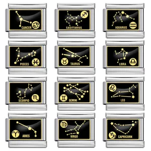 Ciondoli Italian Charm 12 Costellazioni in Acciaio Inossidabile per Bracciale Modulare DIY Gioielli da Donna e Uomo