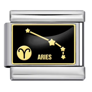 Charm modulare italiano costellazione Ariete in acciaio per bracciali fai-da-te