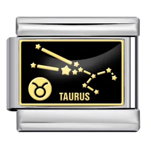 Charm zodiaco Toro premium in acciaio inossidabile per bracciale modulare italiano