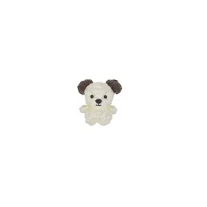 Miniature white dog squishy toy made of soft food grade silicone for stress relief
