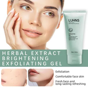Kräuterextrakt-Peeling-Gel im Detail zeigt Hautstruktur und ein glattes Gesichtsergebnis