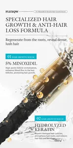 Détail macro du sérum de croissance capillaire au minoxidil 5% et à la kératine