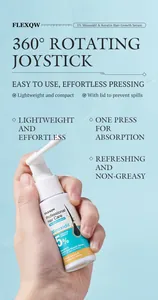 Vue détaillée du spray repousse cheveux au Minoxidil 5 % avec buse rotative 360°.
