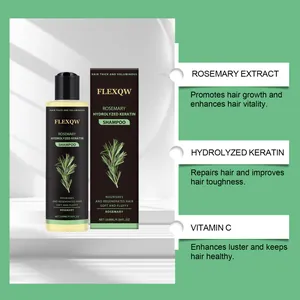 Detailweergave van Rosemary Thickening Shampoo met kruideningrediënten en haarvoordelen