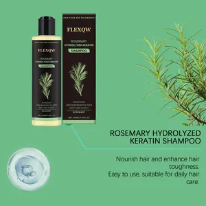 Detail van rozemarijn gehydrolyseerde keratine shampoo met natuurlijke kruidenextracten