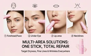 Multi-purpose collagen serum stick for face, eyes, lips and necklines repair.