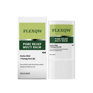 FLEXQW Pore Relief Multi Balm Moisturizing Face Stick With Cactus Extract Pomegranate Caffeine Zinc Chloride Skincare Face Balm For Women