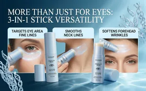 3-in-1 hydrating eye balm stick for targeting eye, neck, and forehead fine lines.