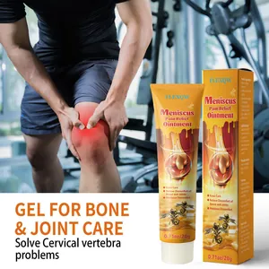 Macro detail of bee venom ointment for knee and joint pain relief in gym setting context