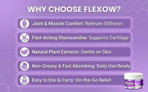 Benefits of joint massage gel with glucosamine and natural plant extracts relief
