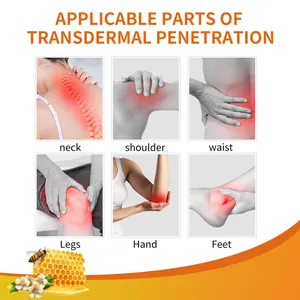 Diagram showing application areas of bee venom relief cream for various body joints