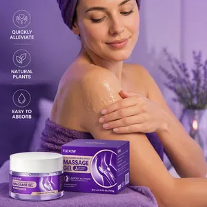 Close-up of a woman applying transparent Glucosamine massage gel to her shoulder