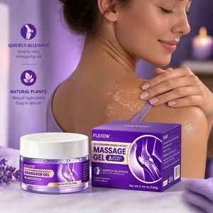 FLEXOW glucosamine massage gel for joint relief, 100g jar and box product details