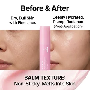 Pink collagen multi balm stick for deep hydration and skin radiance before and after