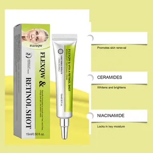 Detail der Retinol Augencreme Packung mit Niacinamid und Ceramiden für Hauterneuerung.