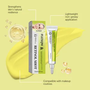 Detailansicht der Flexqw Vita-A Retinol Shot Augencreme mit 15ml Tube und Verpackung