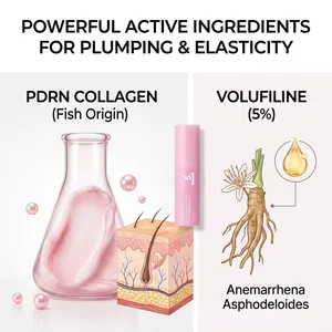 Collagen plumping eye balm stick with Volufiline for skin elasticity and firming.