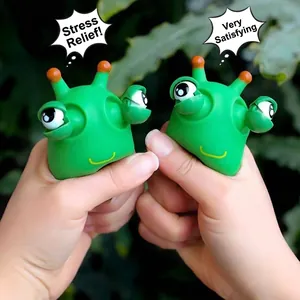 Grappig groen insectenspeelgoed met uitpuilende ogen voor stressverlichting en knijpen