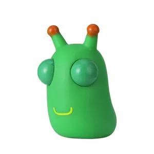 Schattig groen knijpspeeltje met pop-ogen voor stressvermindering en sensorisch speelplezier