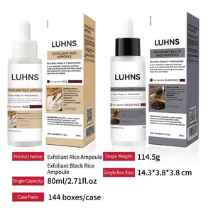LUHNS σετ ορού απολέπισης προσώπου με ρύζι και μαύρο ρύζι για περιποίηση, φιάλες 80ml