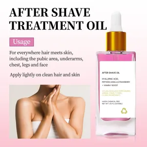 After shave treatment oil with strawberry and hyaluronic acid for smooth skin, 90ml