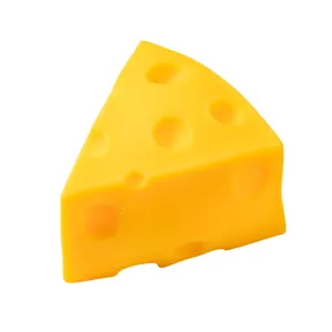 Giocattolo squishy a forma di spicchio di formaggio giallo realistico per alleviare lo stress.