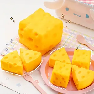Giocattolo Squishy Formaggio Simulato Ritorno Lento Palla Antistress al Formaggio Giallo Giocattolo Sensoriale Decompressivo per Bambini Adulti Regalo Antistress