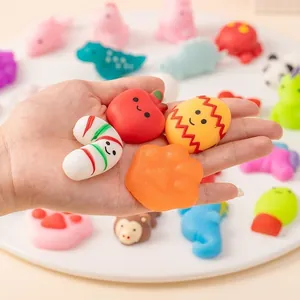 Collectie kleurrijke schattige dieren mochi squishy speelgoed voor stressverlichting.