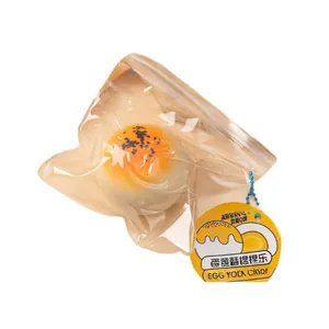Realistische eigeel gebak squishy speelgoed in transparante verpakking