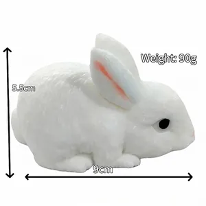 Realistic Small White Rabbit Squishy Toy Slow Rebound Stress Relief Soft Plastic Rabbit Animal Pinch Toy For Adults Kids Gift