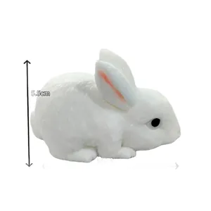 White rabbit squishy toy for stress relief with dimensions 9cm by 5.5cm in size.